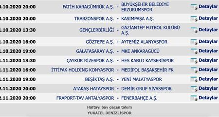 Fikstür Değişiklikleri
